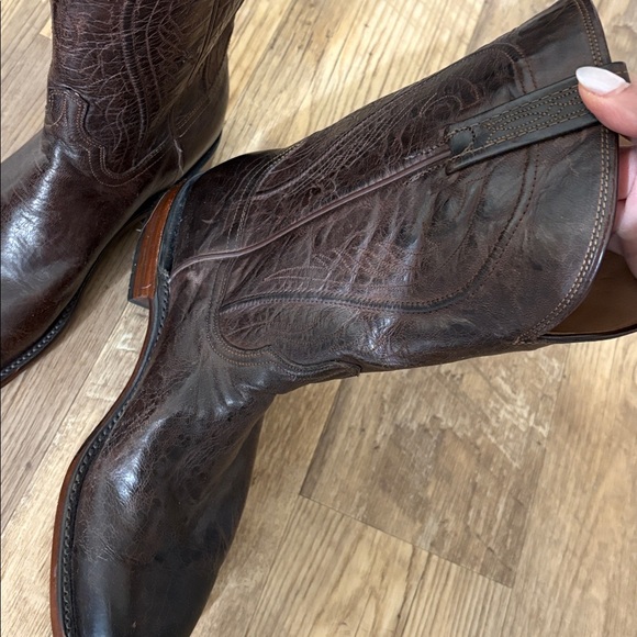 Lucchese Dark Brown Western Boots - Picture 6 of 7